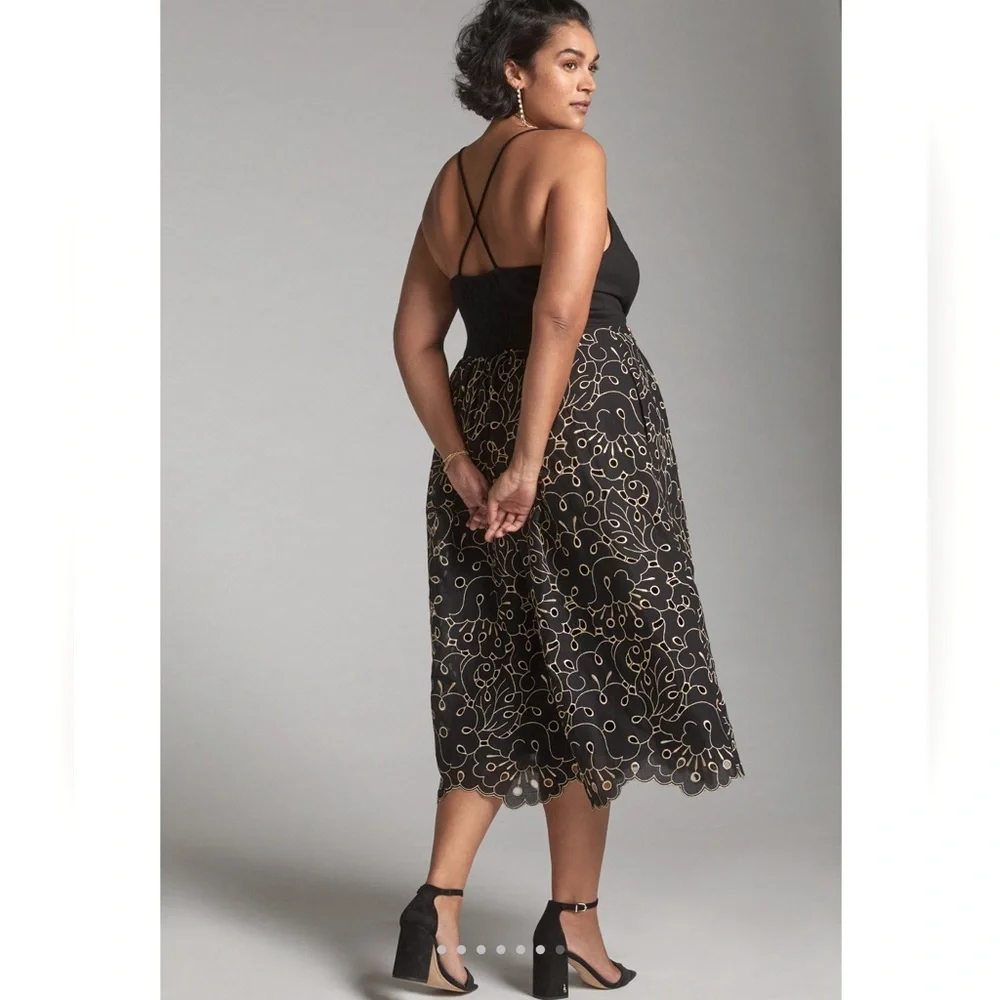 Anthropologie Maeve Eyelet Midi Dress, EUC - Picture 2 of 15